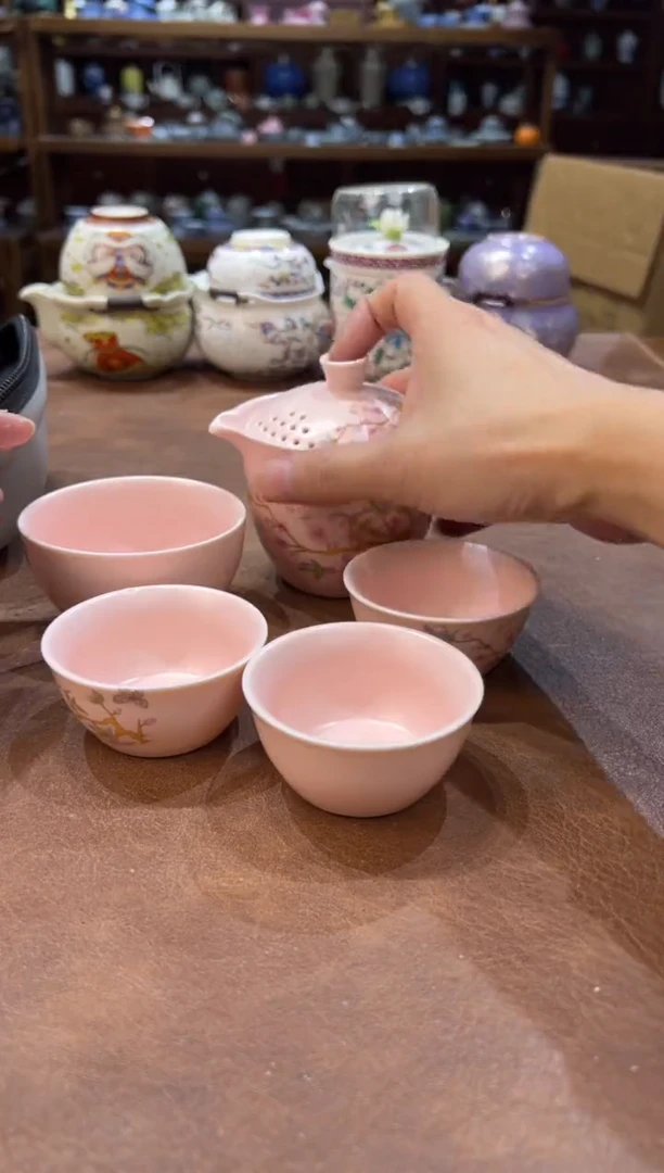 真的很便宜超好看会开片的旅行茶具