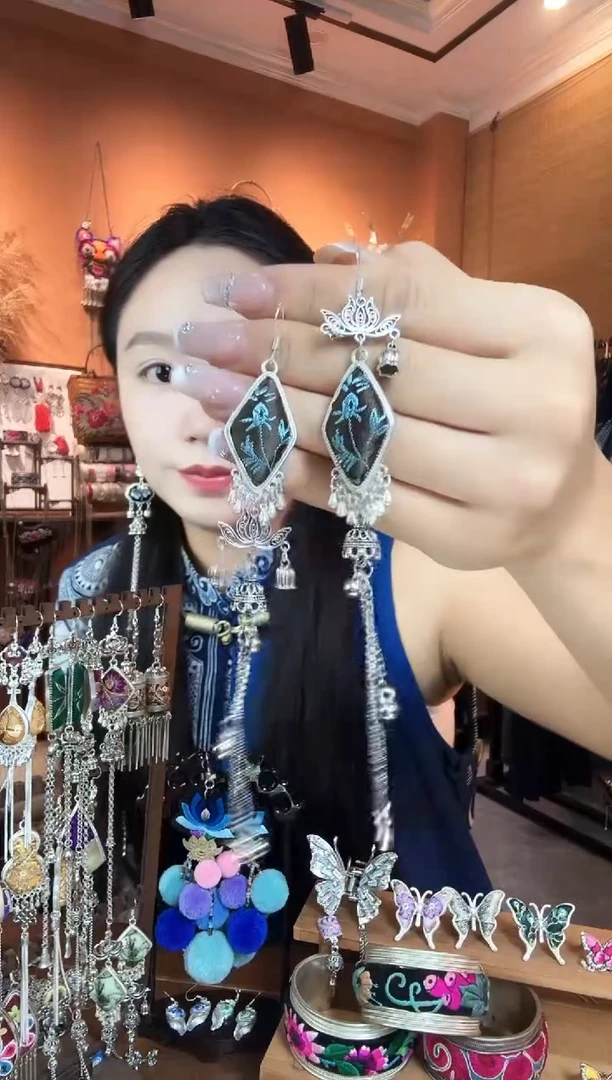 刺绣纯手工民族风耳环