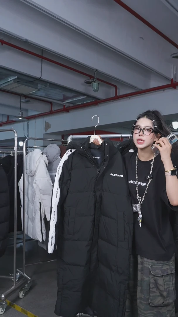 YKYB爆款长款羽绒服609   黑色  L码