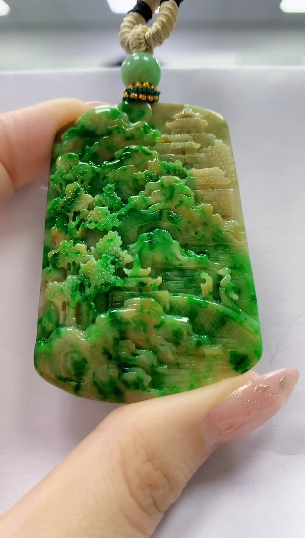 未镶嵌定制翡翠奈****粥5028jw-毛货挂件68