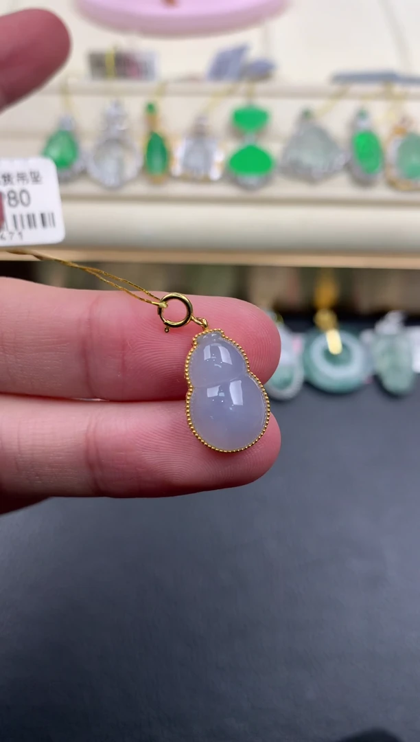 【闪购商品】翡翠颈饰18K金镶嵌D979