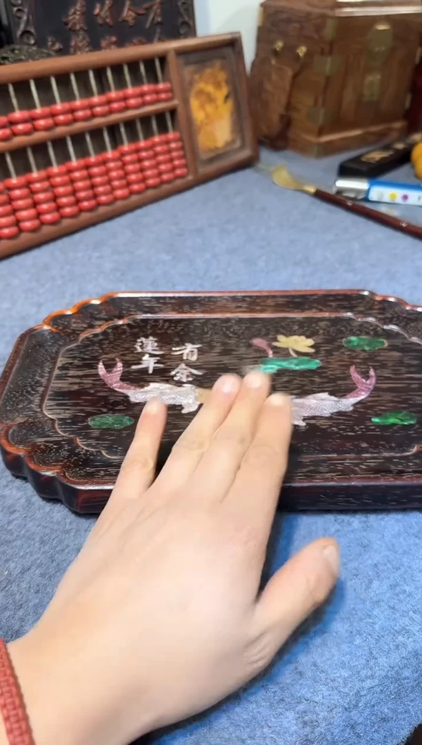 【闪购商品】贡木木艺年年有余茶盘111111111