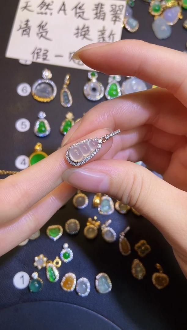 吊坠(不含链)银S925镶嵌翡翠1