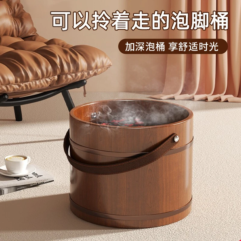泡脚桶木桶过小腿木质家用洗脚盆实木足浴桶大空间实木洗脚桶