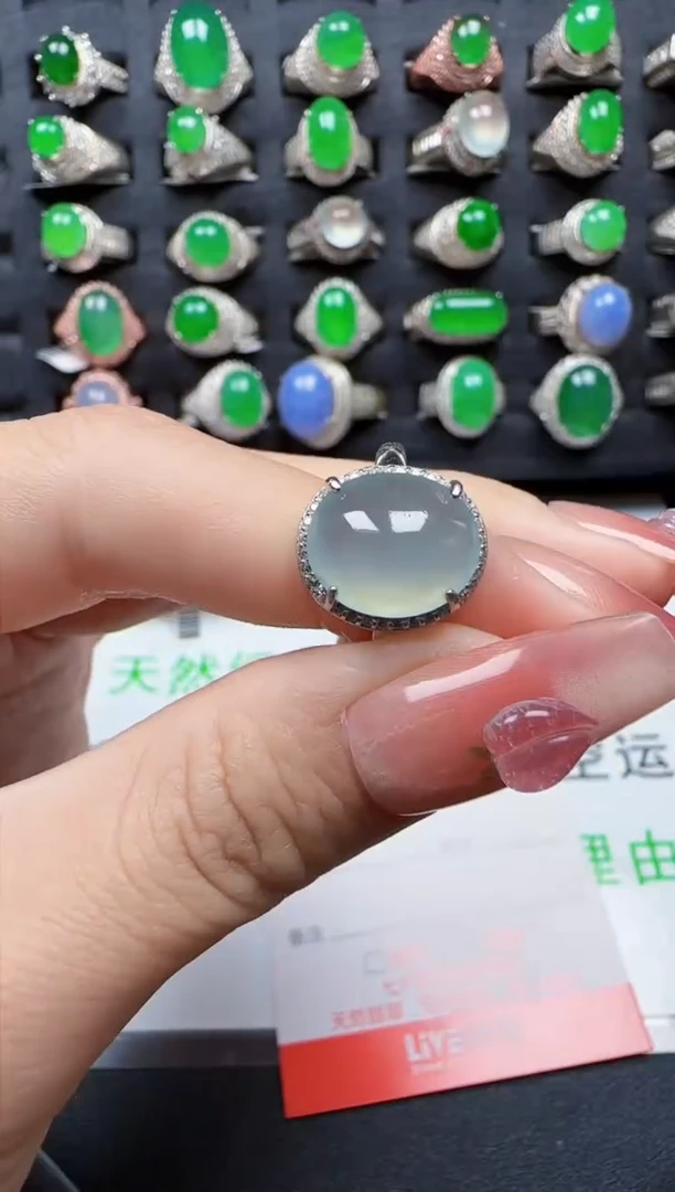 【闪购商品】翡翠戒指银S925镶嵌1023