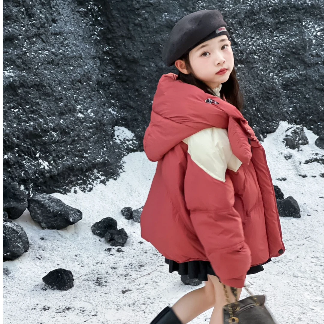 秋冬新款儿童拼色羽绒服中大童保暖防寒服【8608】