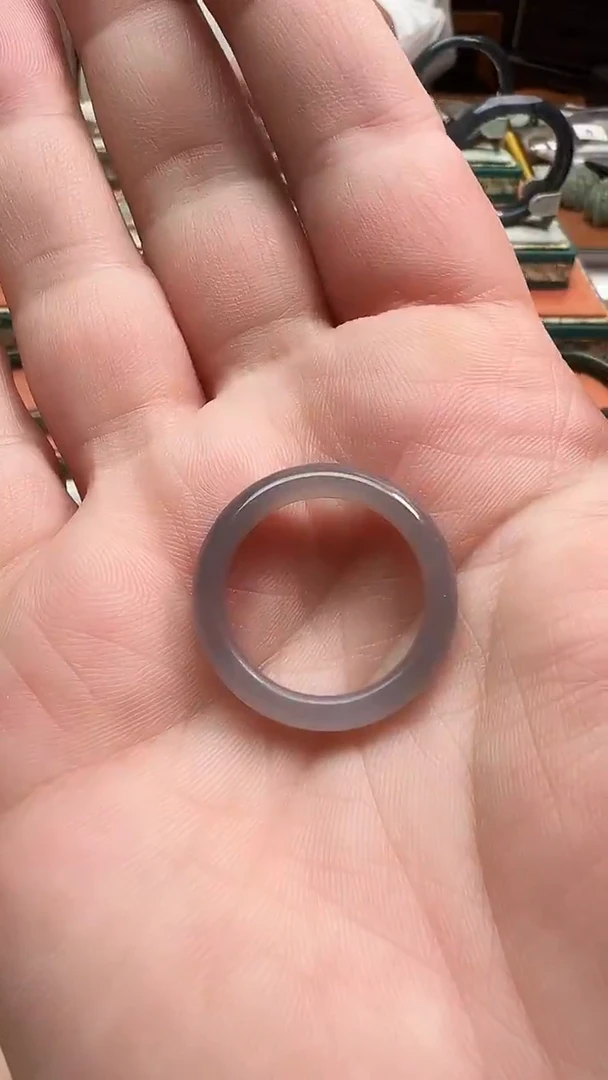 未镶嵌戒圈和田玉独*侠烟紫指环 20