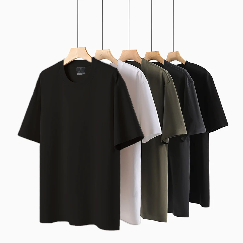 【敦闻】高档罗马棉质短袖夏季圆领吸汗透气上衣液氨无痕休闲T恤男