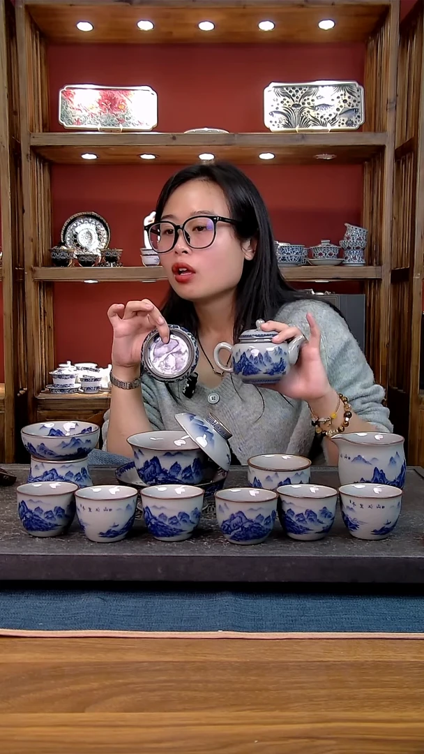 简装家用款12件套 老陶泥开片纹陶瓷茶具