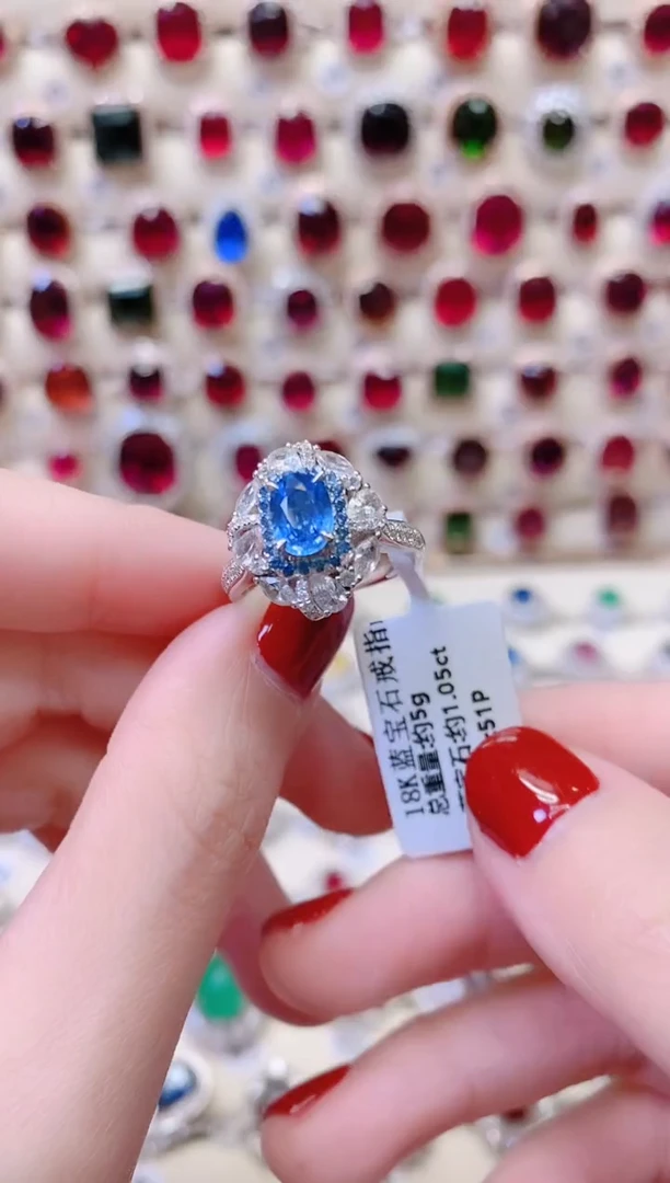 戒指蓝宝石18K金镶嵌用****0两用款