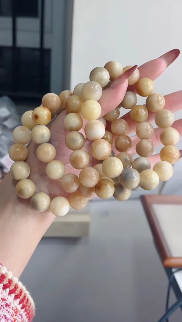 手串菩提根/象牙果f82玉化圆珠14mm手串