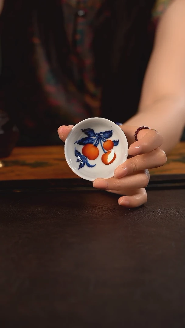 洪印慕明加彩小碗杯 樱桃
