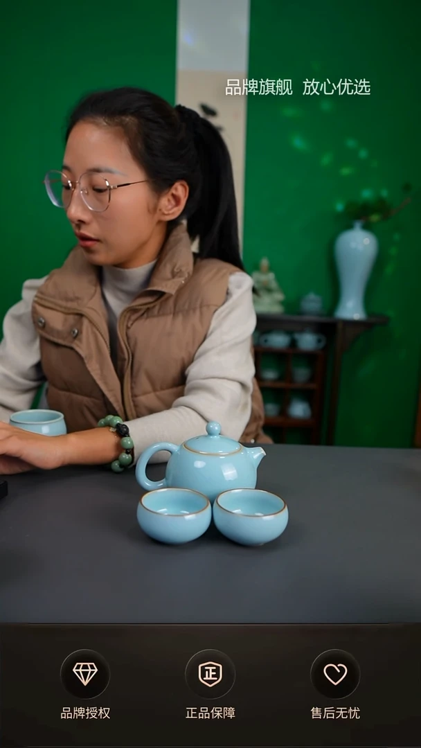 【闪购商品】一级天青新品西施壶一壶两杯