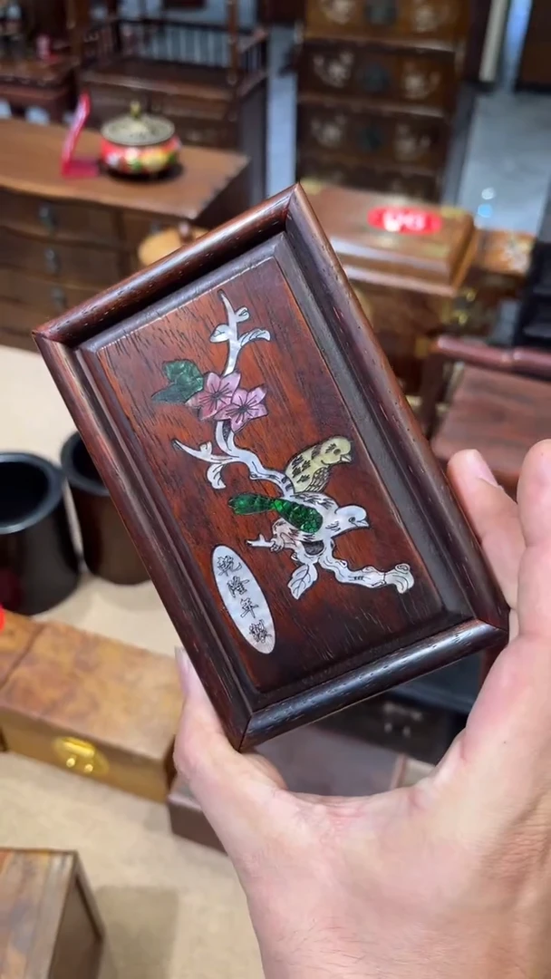 木喜鹊登梅螺钿抽拉盒