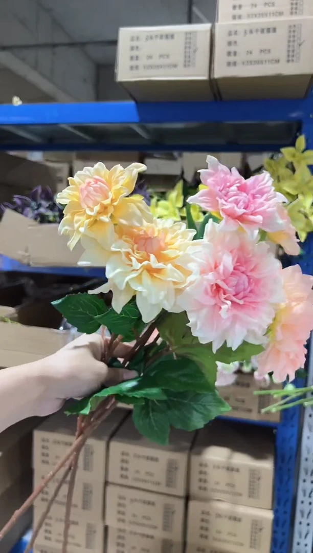 3枝混色手感保湿大丽花