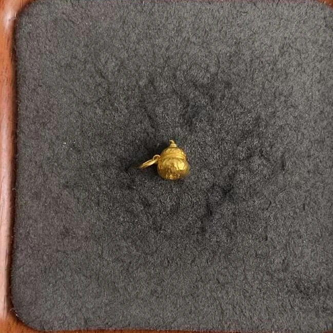 足金999 古法锤纹奶葫芦吊坠