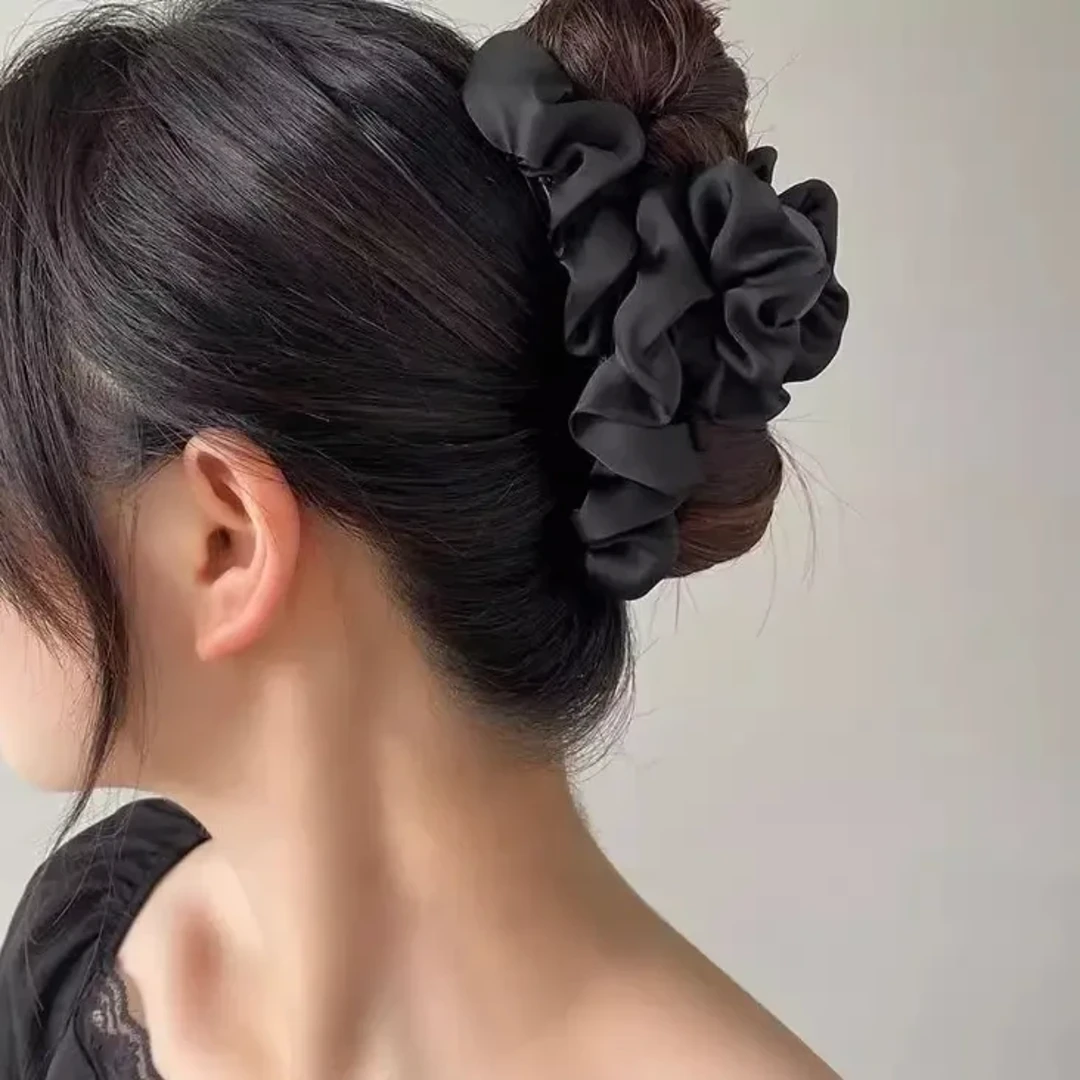 褶皱鲨鱼夹发卡超大号抓夹女夹子头饰后脑勺盘发气质发夹上班族