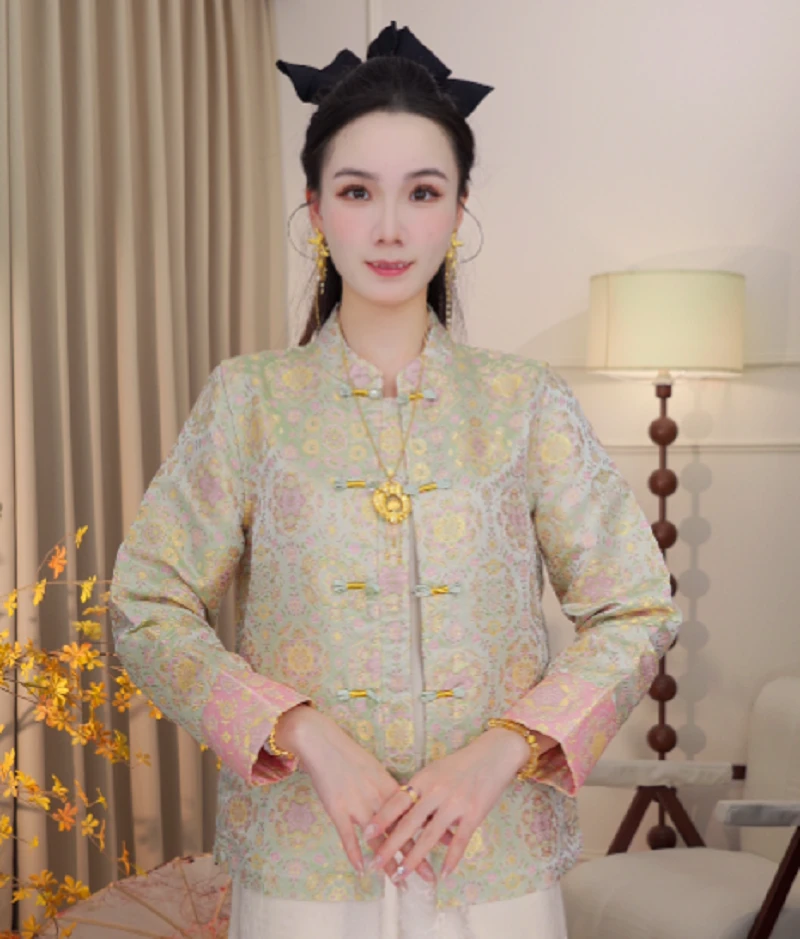 【锦华】双面双穿新款中式国风宋锦提花外套2025C8712——婷婷