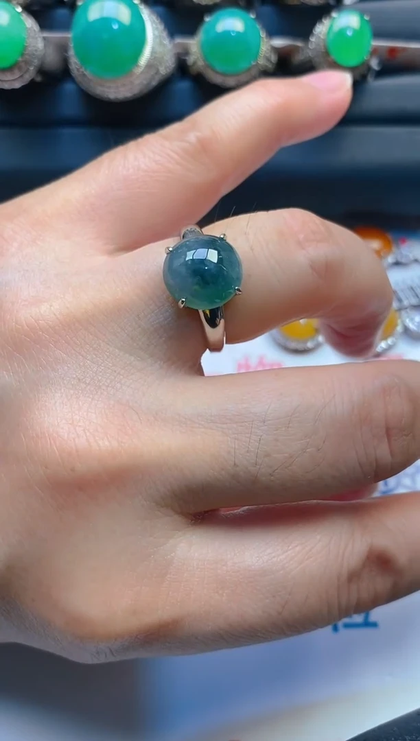 【闪购商品】翡翠耳饰银S925镶嵌天然A货翡翠1