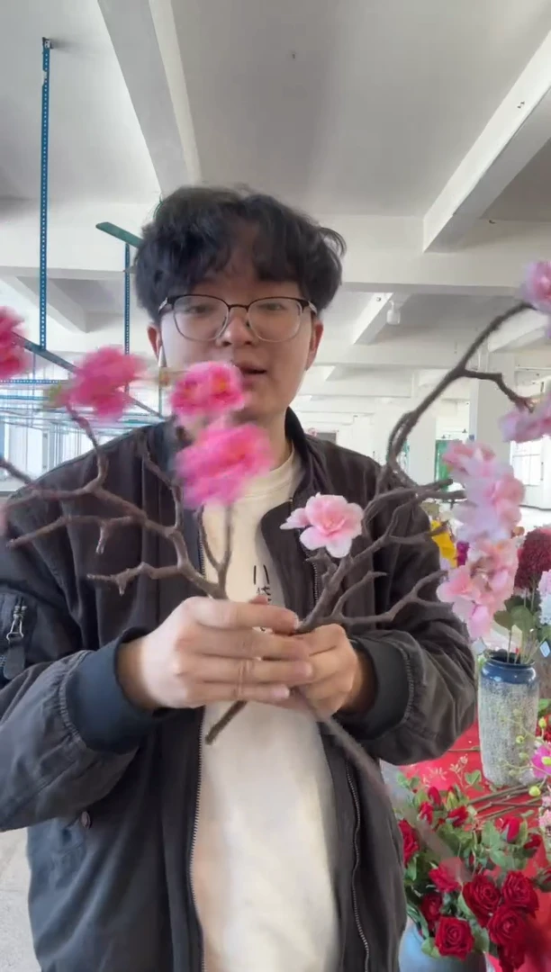 【闪购商品】仿真绿植桃花1束