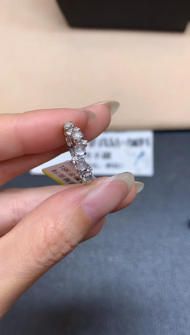 18K金镶嵌戒指翡翠【24小时鉴赏期】蛋面【无服务费