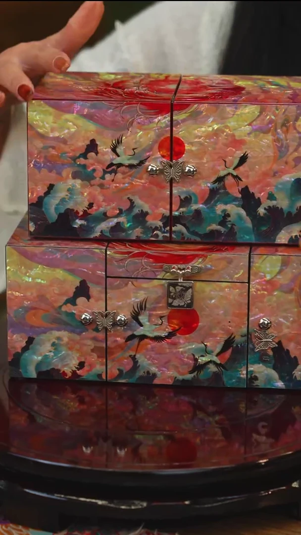 木闪购商品螺钿漆器首饰盒