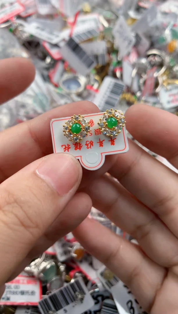 银S925镶嵌戒指翡翠77777   5