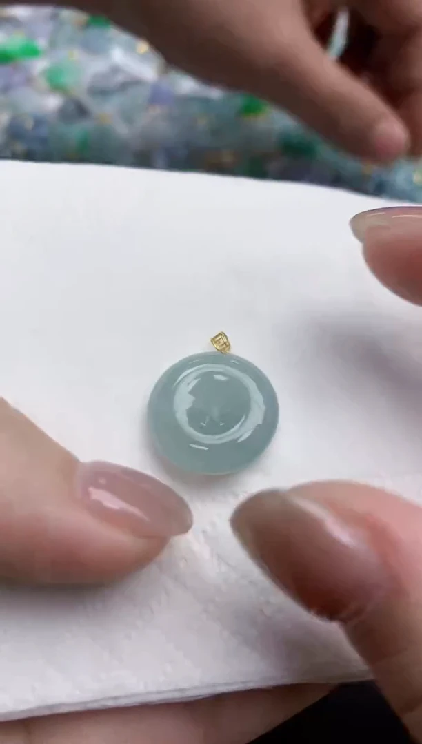 【闪购商品】翡翠颈饰18K金镶嵌天然缅甸翡翠A货