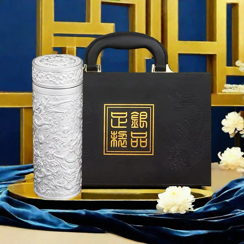 九龙杯银杯子创意茶水杯经典高端高档银杯银离子商务送礼保温杯