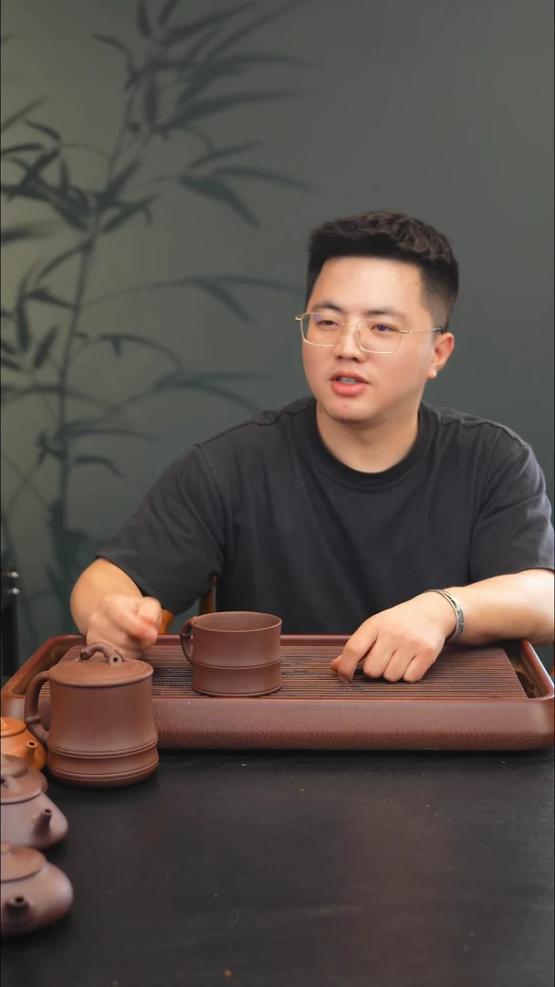 茶壶紫砂竹节小盖杯浮力