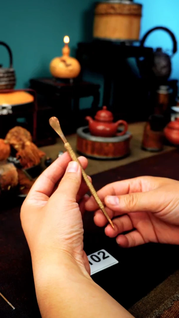 8102福利青铜缠绳茶针拨长15