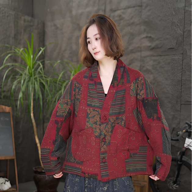 【民族风棉服】秋冬百搭两面穿棉袄大码宽松保暖棉衣女士外套
