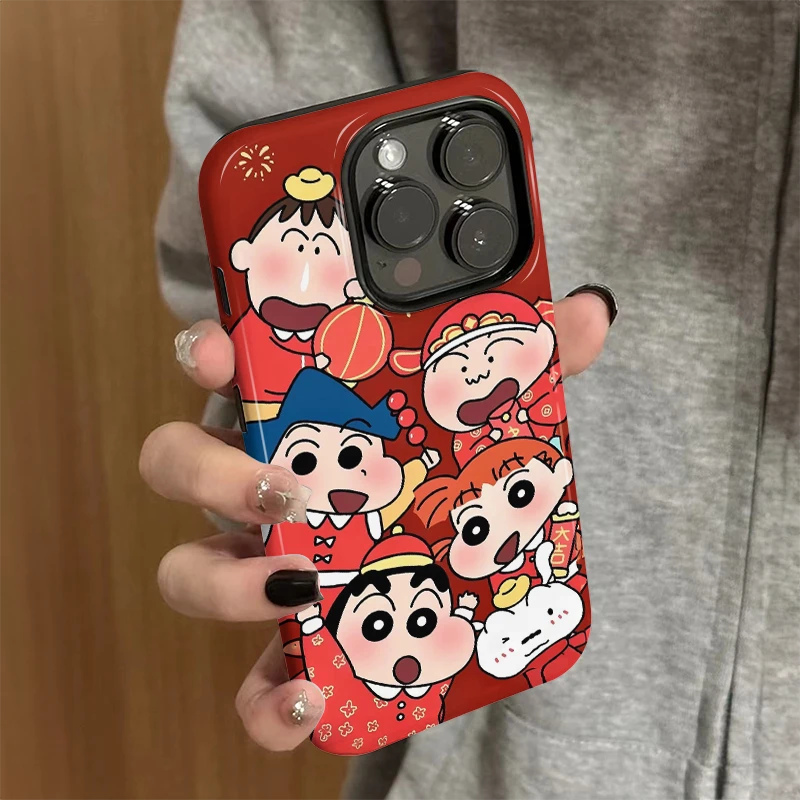 新年可爱卡通适用苹果16promax手机壳新款华为二合一网红防摔男女