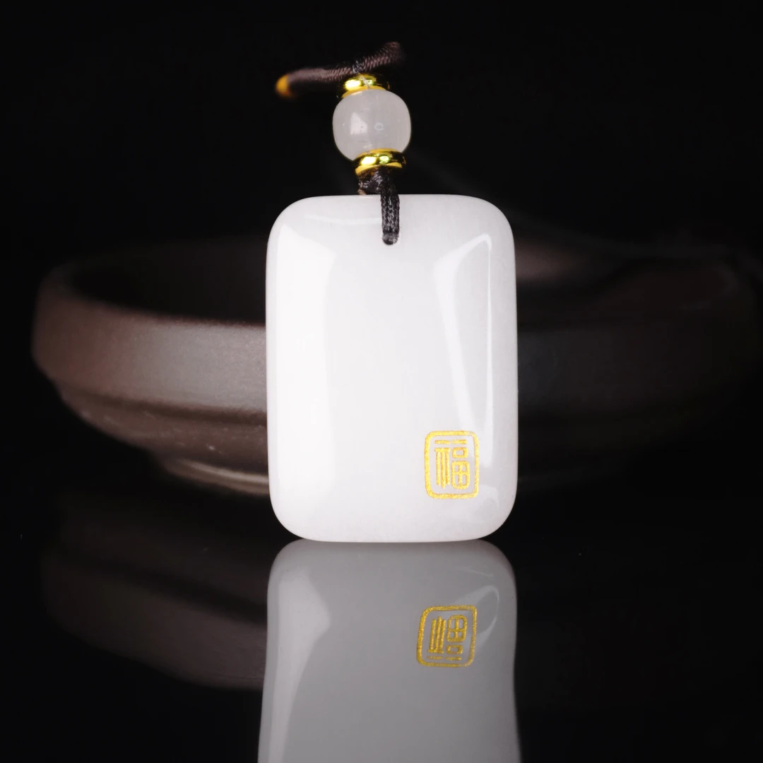 天然新疆玉石无事牌玉吊坠金丝玉挂件平安扣玉石真品直播间玉年货