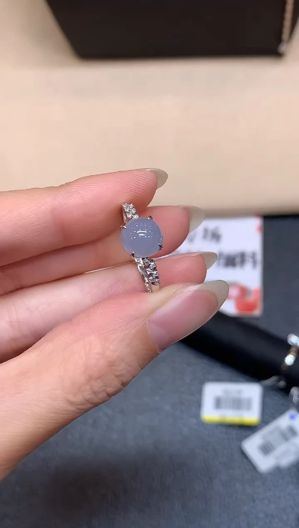 18K金镶嵌戒指翡翠7【无鉴赏期】蛋面【无服务费