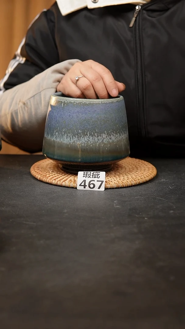 【闪购商品】瓷片467泥泥手工花盆口10高12