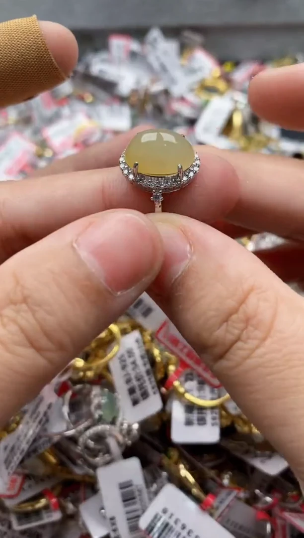 【闪购商品】翡翠戒指银S925镶嵌666666---7