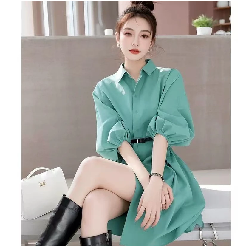 法式气质小个子御姐衬衫连衣裙女装2025春季新款温柔绝美收腰短裙