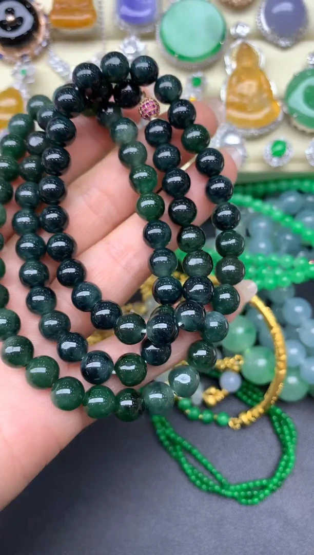 未镶嵌手串翡翠90-雪姐翡翠天天见