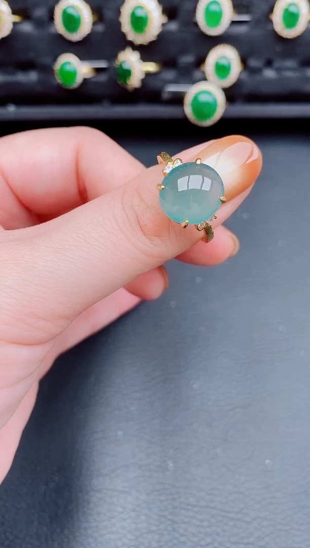 【闪购商品】翡翠戒指银S925镶嵌天然a货翡翠178