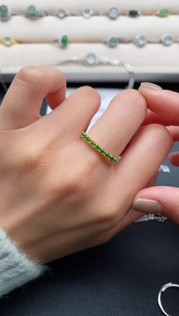 银S925镶嵌戒指翡翠22222222+10