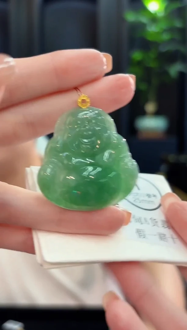 吊坠(不含链)18K金镶嵌翡翠 缅甸A货/支持复检/一件