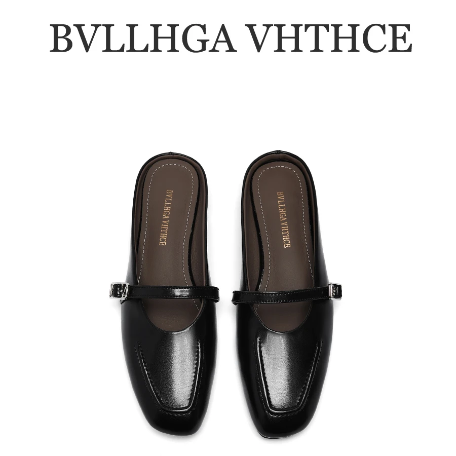 BV【芯片】夏季新款小方块轻奢高定凉鞋半拖胎牛皮拖鞋时尚百搭 D16