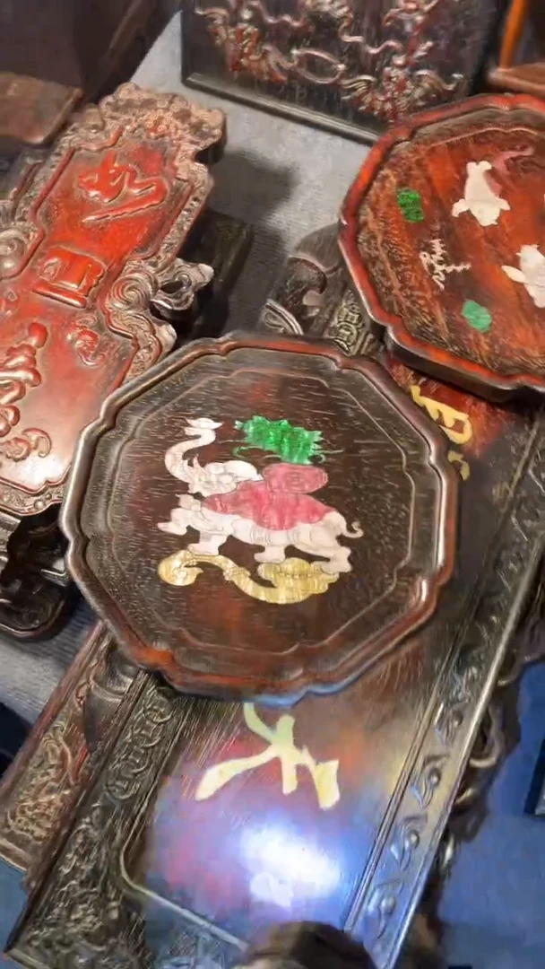 非洲紫檀（红花梨）赏盘25CM