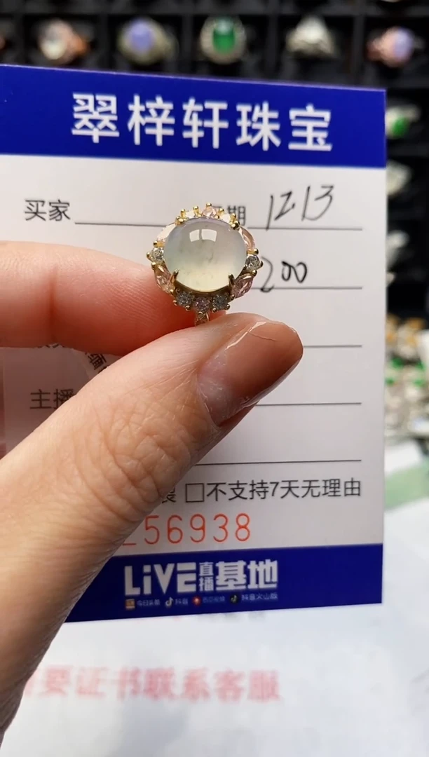银S925镶嵌戒指翡翠6938
