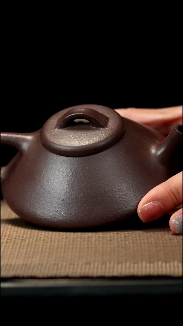 紫砂茶盏紫泥合瓢170CC