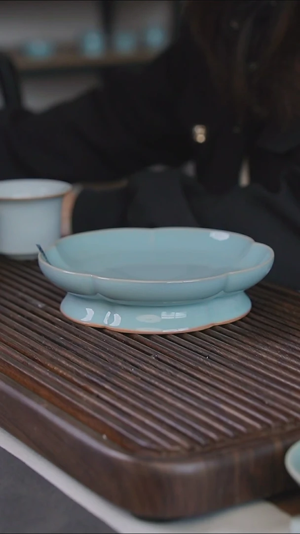 杯天青花口果盘微微不完美