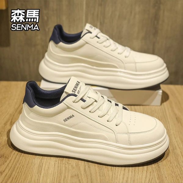 森马男鞋秋季新款休闲板鞋男款厚底百搭小白鞋高级感软底时尚潮鞋