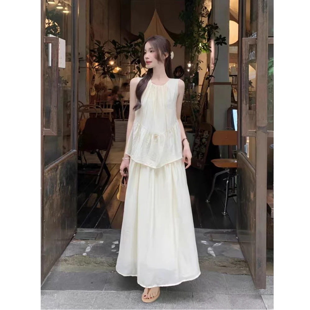 JOANOF白色连衣裙时尚夏季蕾丝休闲百搭时尚设计师法式-【XL588】