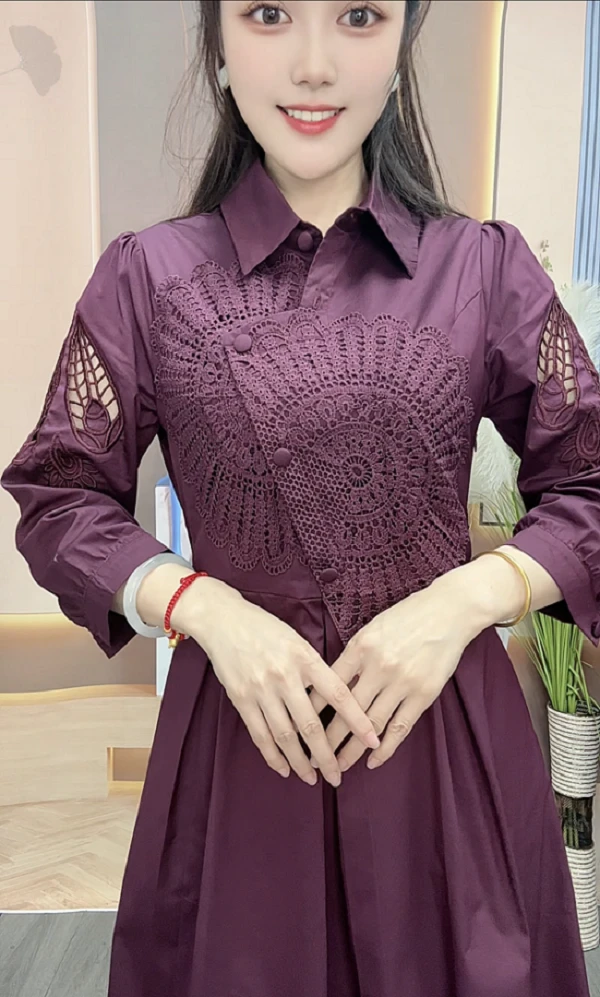 2025百搭减龄遮肉显瘦时尚气质妈妈装连衣裙收腰